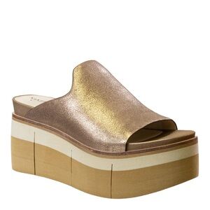 Naked Feet Flow In Gold Platform Sandals